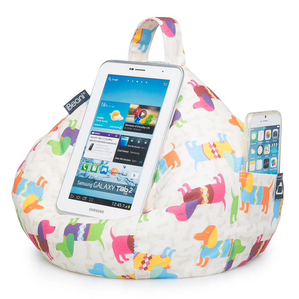 Dachshund Print iBeani bean bag tablet and mobile phone holder