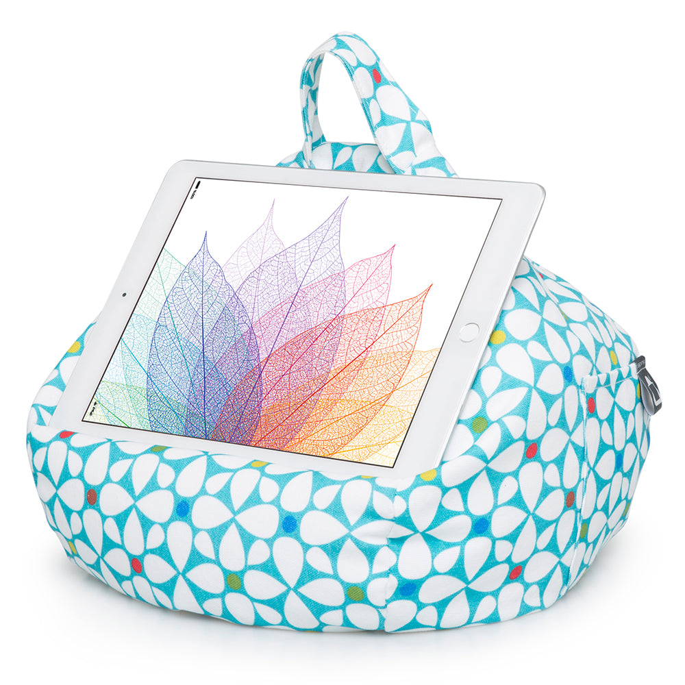 geometric bean bag tablet holder