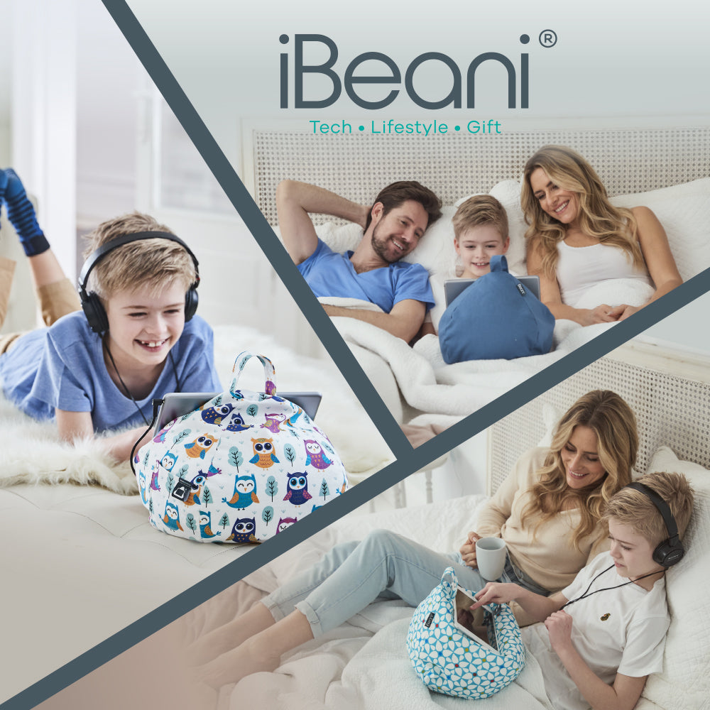 iBeani purple bean bag tablet holder