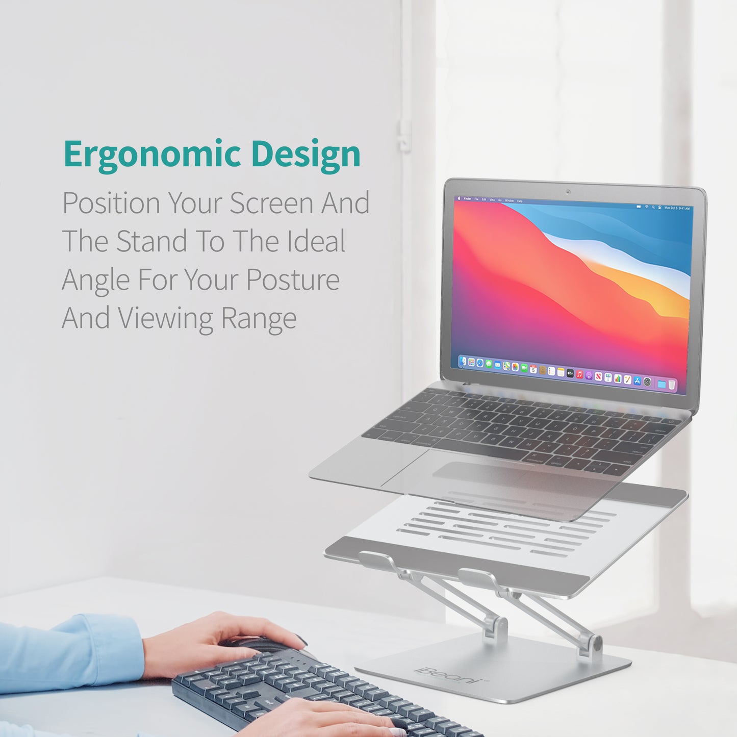 Universal Adjustable Laptop Stand by iBeani - Aluminium