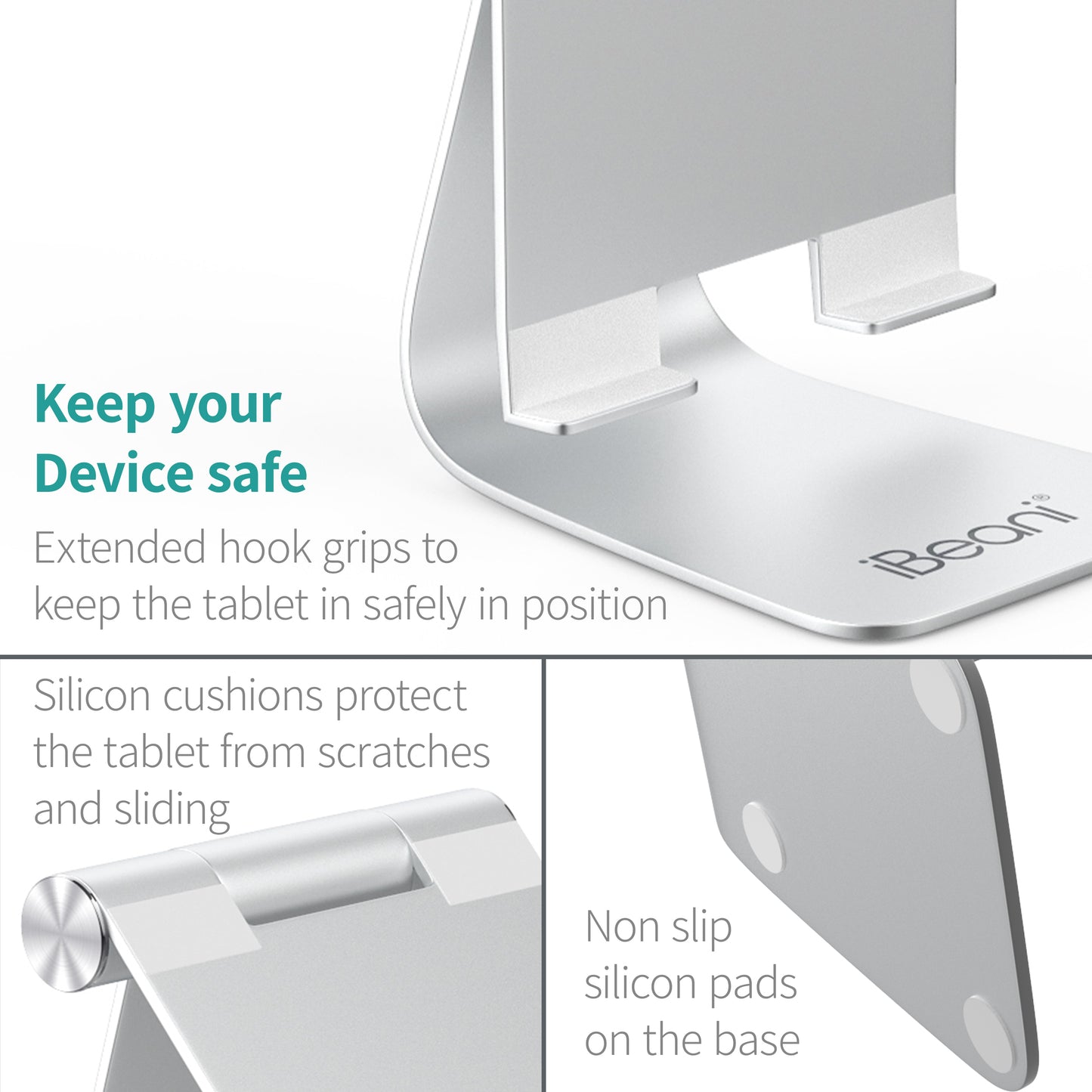 Universal Adjustable Tablet & iPad Stand by iBeani - Aluminium