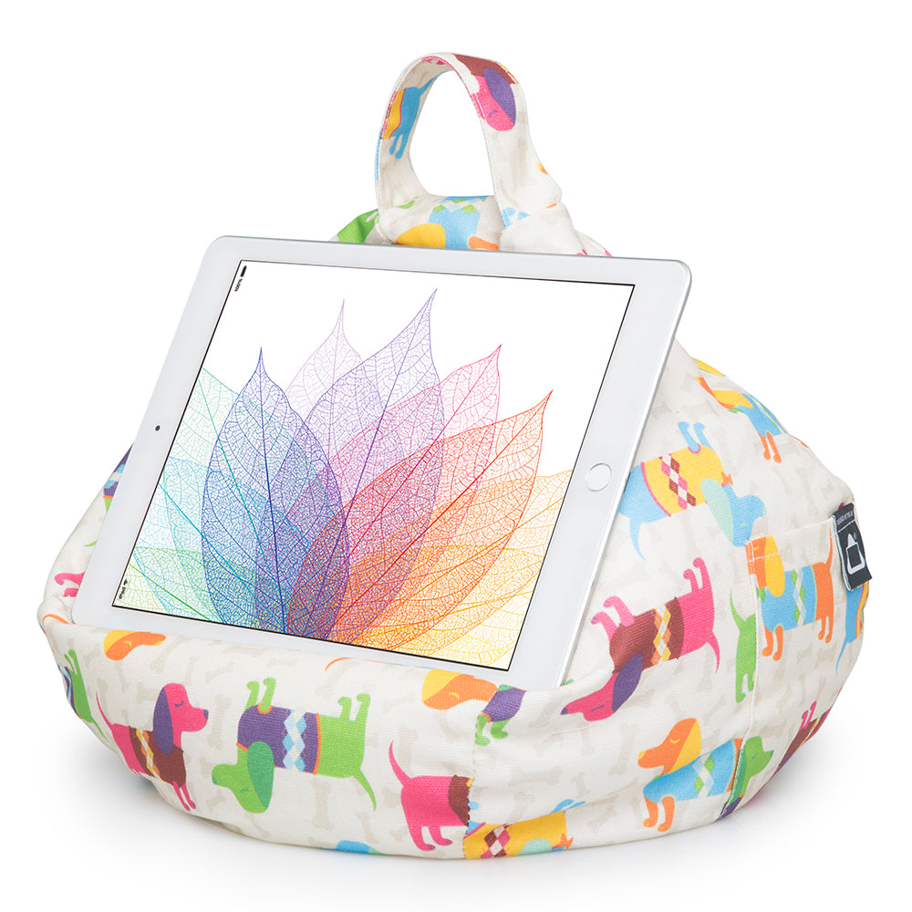 Dog Lovers Tablet or iPad Holder, Bean Bag Cushion · Mayhem Fabric