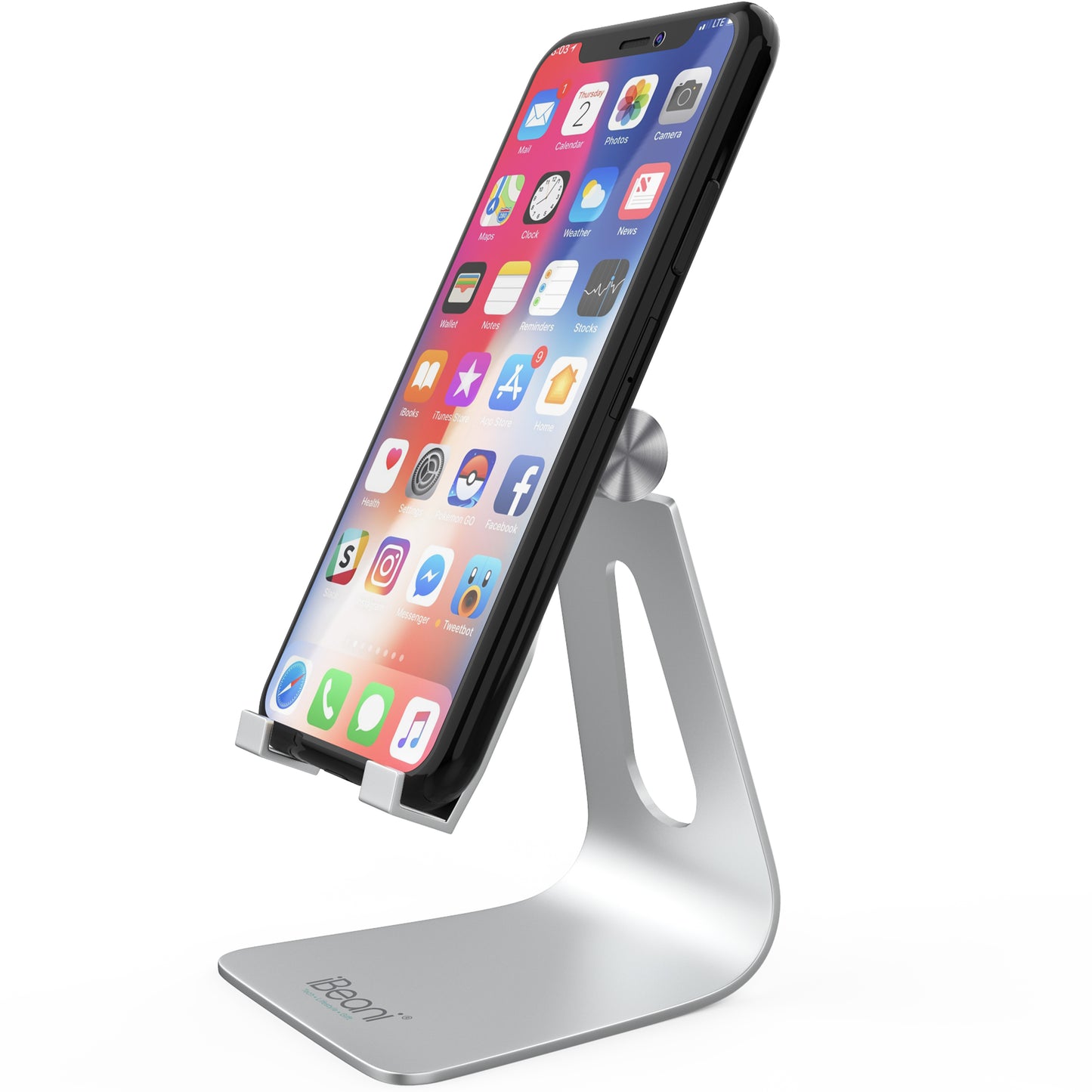 Adjustable Tripod Stand Phone Holder - Silver