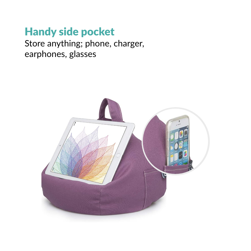 iPad, Tablet & eReader Bean Bag Cushion Stand - Purple