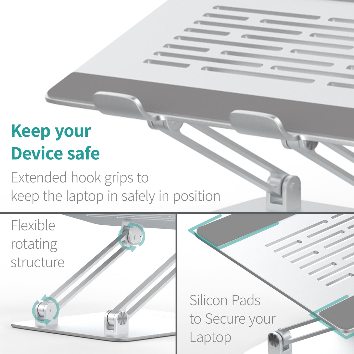 Universal Adjustable Laptop Stand by iBeani - Aluminium