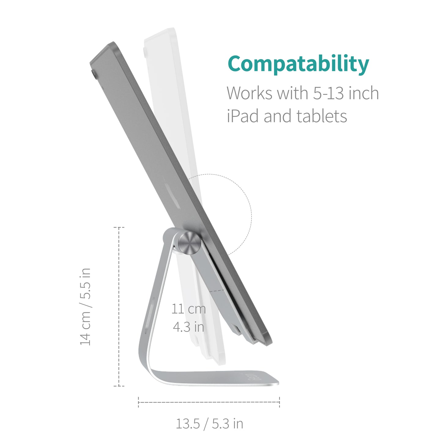 Universal Adjustable Tablet & iPad Stand by iBeani - Aluminium